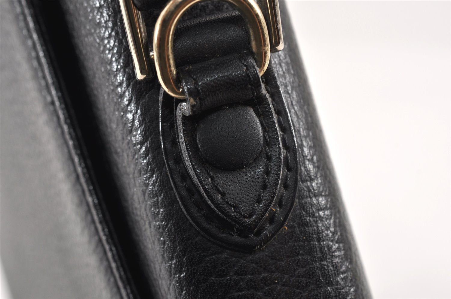 Authentic Burberrys Vintage Leather 2Way Shoulder Hand Bag Purse Black 2117K