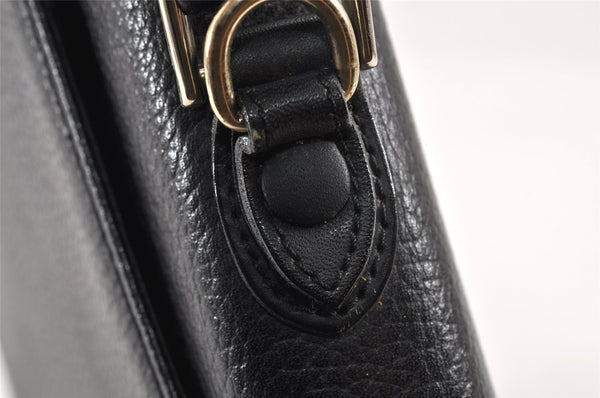 Authentic Burberrys Vintage Leather 2Way Shoulder Hand Bag Purse Black 2117K