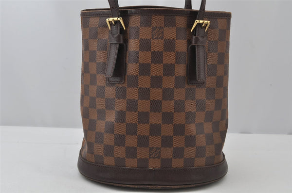 Authentic Louis Vuitton Damier Marais Bucket Shoulder Tote Bag N42240 LV 2118J