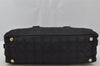 Authentic CHANEL New Travel Line Shoulder Hand Bag Nylon Leather Black 2120J