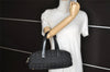 Authentic CHANEL New Travel Line Shoulder Hand Bag Nylon Leather Black 2120J