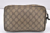 Authentic GUCCI Clutch Hand Bag Purse GG PVC Leather 73956 Brown Junk 2120K