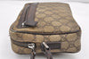 Authentic GUCCI Clutch Hand Bag Purse GG PVC Leather 73956 Brown Junk 2120K
