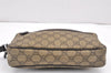 Authentic GUCCI Clutch Hand Bag Purse GG PVC Leather 73956 Brown Junk 2120K
