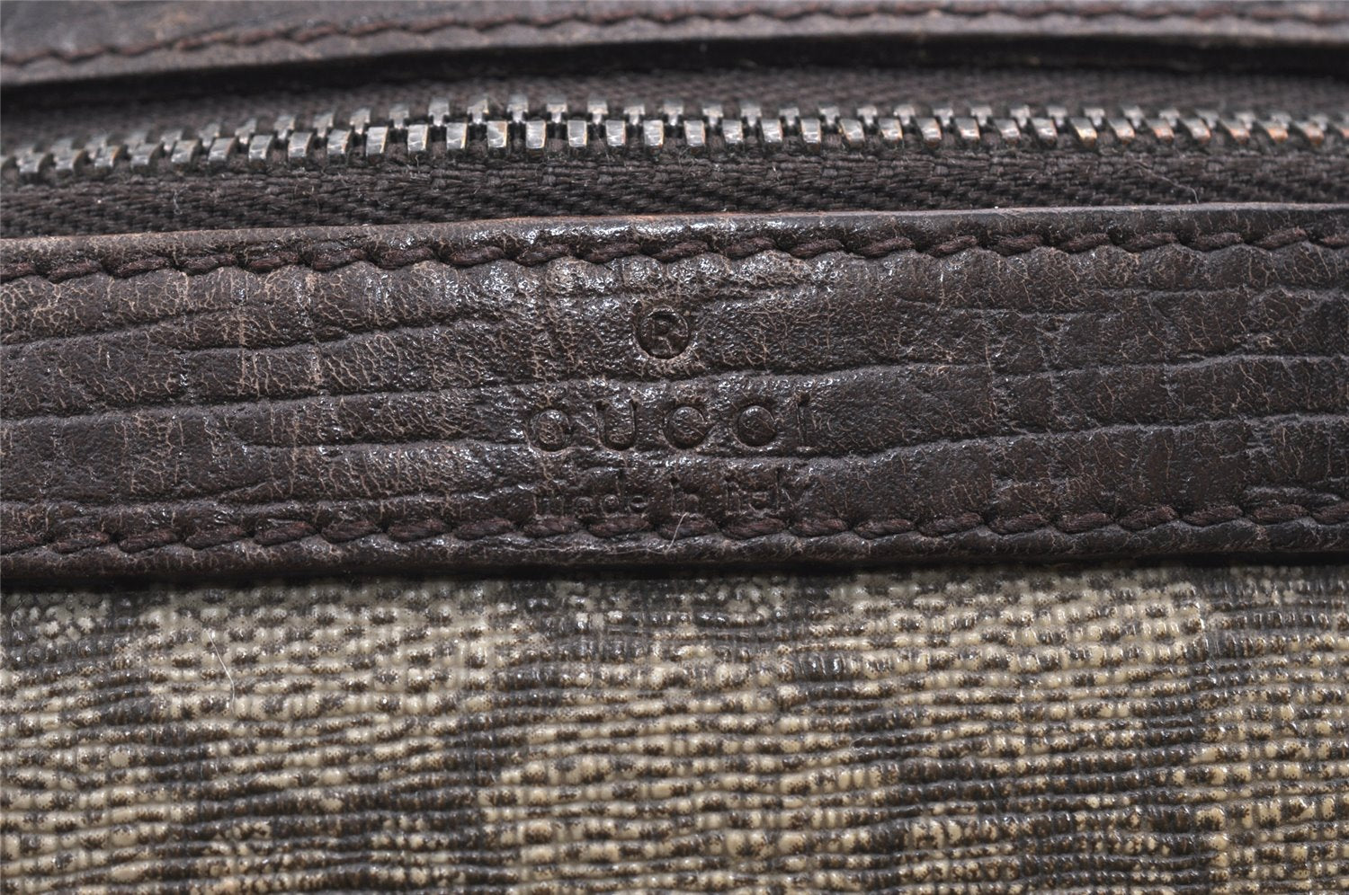 Authentic GUCCI Clutch Hand Bag Purse GG PVC Leather 73956 Brown Junk 2120K