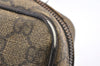 Authentic GUCCI Clutch Hand Bag Purse GG PVC Leather 73956 Brown Junk 2120K