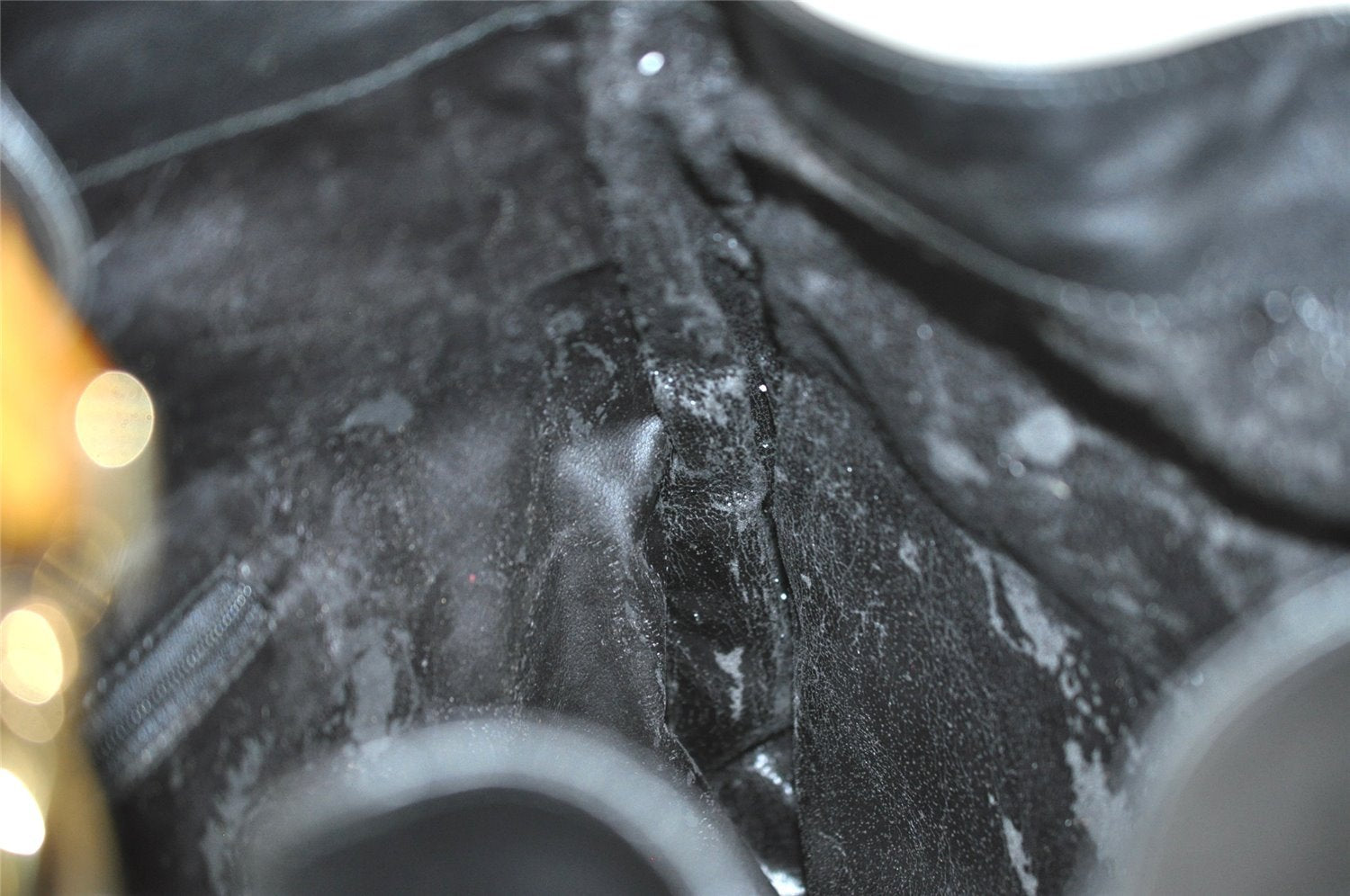 Authentic GUCCI Bamboo 2Way Shoulder Hand Bag Leather Black Junk 2121I