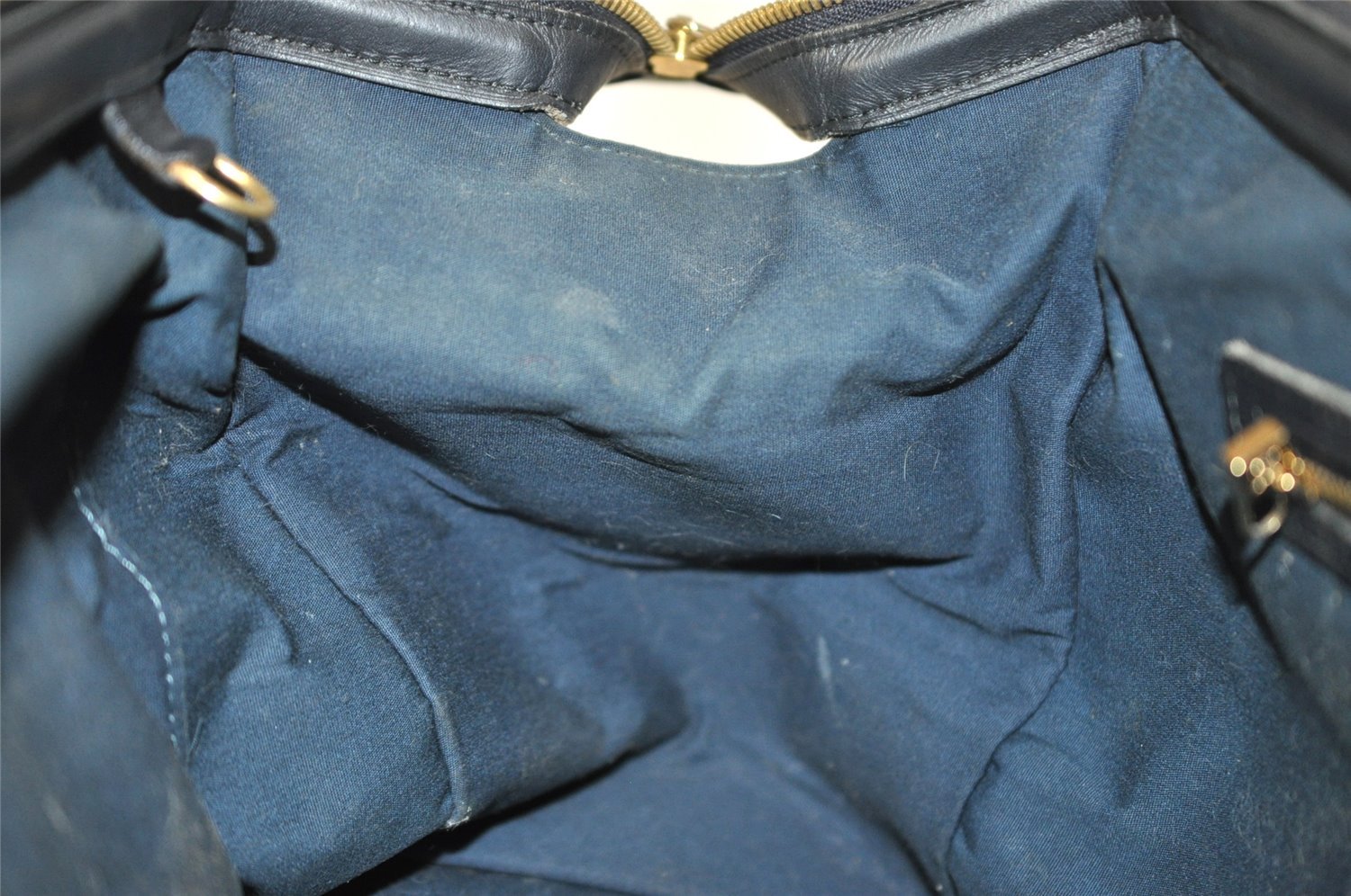 Authentic Louis Vuitton Monogram Mini Josephine GM Hand Bag Navy M92411 LV 2124I