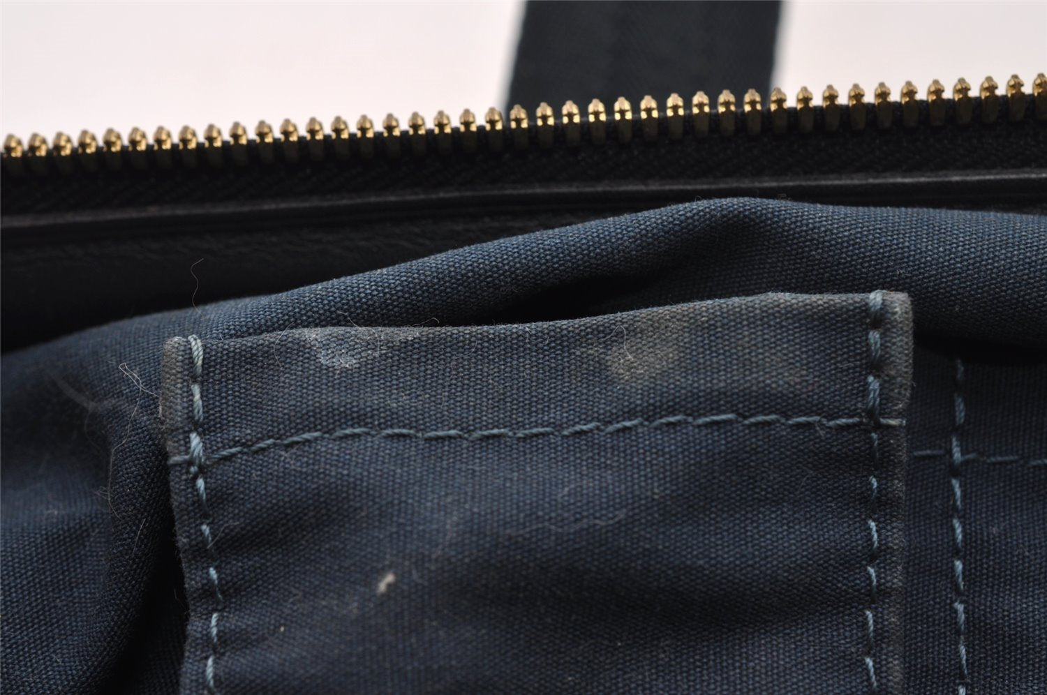 Authentic Louis Vuitton Monogram Mini Josephine GM Hand Bag Navy M92411 LV 2124I