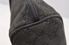 Authentic GUCCI Vintage Hand Bag Pouch Purse GG Canvas Leather 07198 Black 2126I