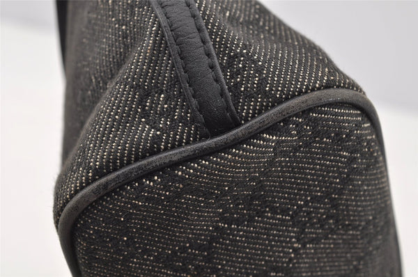 Authentic GUCCI Vintage Hand Bag Pouch Purse GG Canvas Leather 07198 Black 2126I
