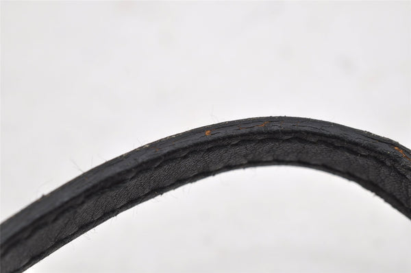 Authentic GUCCI Vintage Hand Bag Pouch Purse GG Canvas Leather 07198 Black 2126I