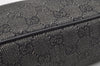 Authentic GUCCI Vintage Hand Bag Pouch Purse GG Canvas Leather 07198 Black 2126I
