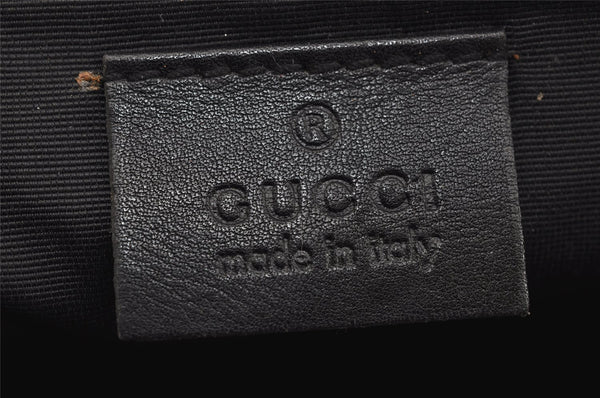 Authentic GUCCI Vintage Hand Bag Pouch Purse GG Canvas Leather 07198 Black 2126I