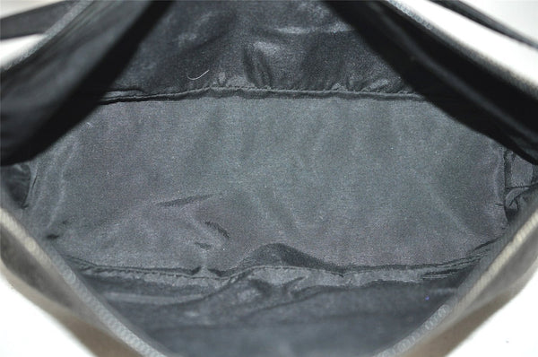 Authentic GUCCI Vintage Hand Bag Pouch Purse GG Canvas Leather 07198 Black 2126I