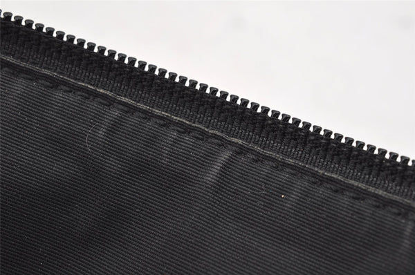 Authentic GUCCI Vintage Hand Bag Pouch Purse GG Canvas Leather 07198 Black 2126I