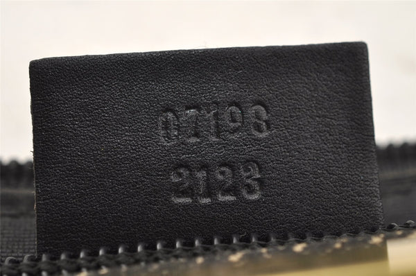 Authentic GUCCI Vintage Hand Bag Pouch Purse GG Canvas Leather 07198 Black 2126I