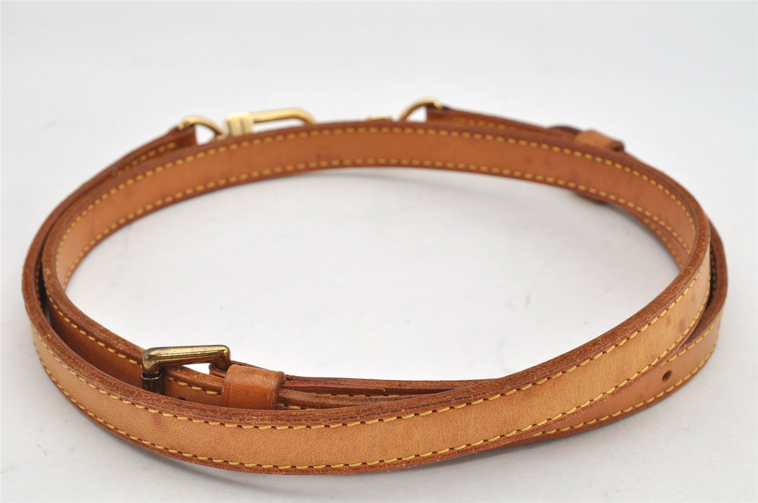 Authentic Louis Vuitton Leather Shoulder Strap Beige 41.5-48.6