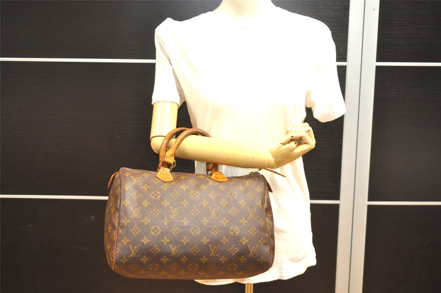 Authentic Louis Vuitton Monogram Speedy 30 Hand Boston Bag Old Model LV 2127I