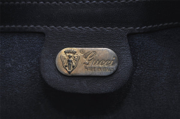 Authentic GUCCI Sherry Line Micro GG Shoulder Bag PVC Leather Navy Junk 2128I
