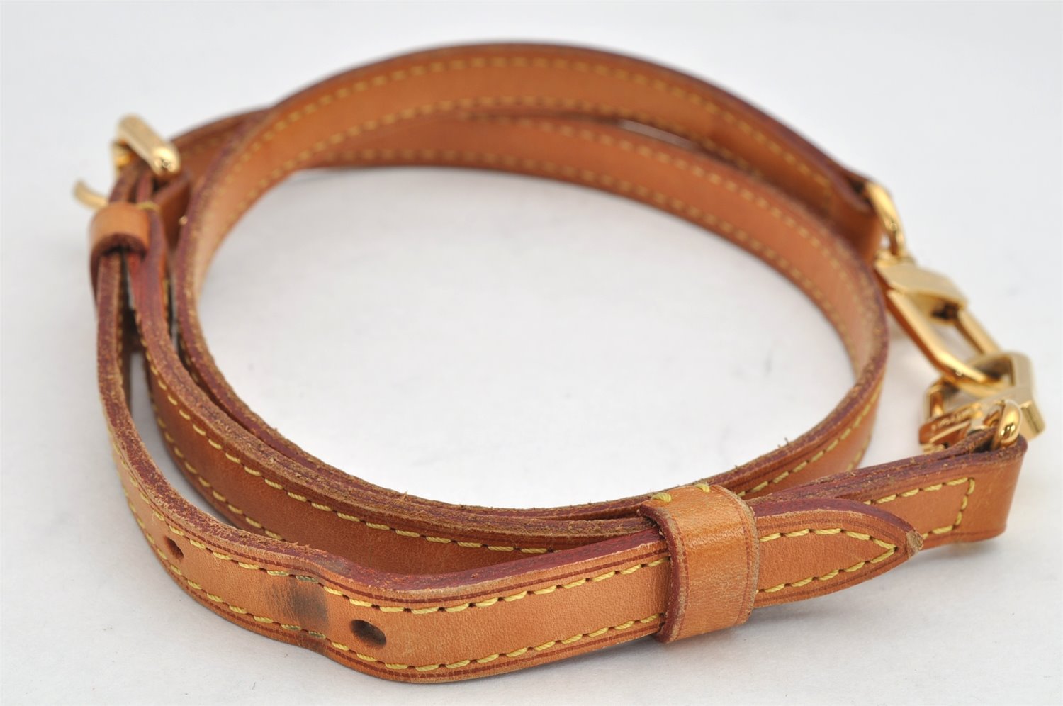 Authentic Louis Vuitton Leather Shoulder Strap Beige 33.7-38.6