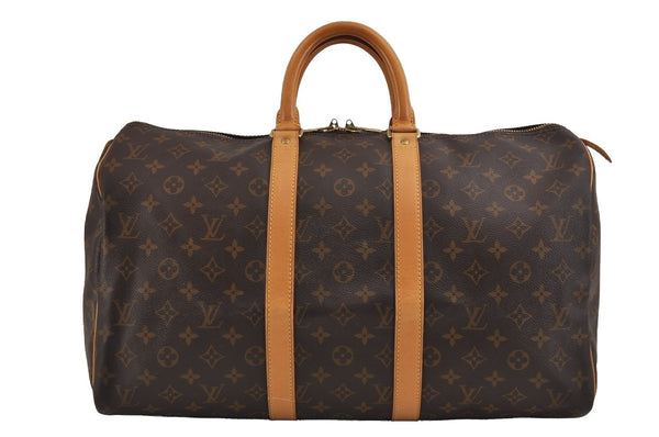 Authentic Louis Vuitton Monogram Keepall 45 Travel Boston Bag M41428 LV 2130J
