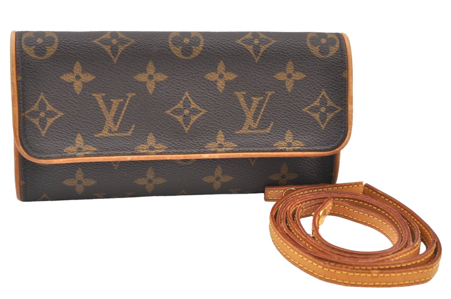 Authentic Louis Vuitton Monogram Pochette Twin PM Shoulder Bag M51854 Junk 2131H