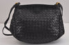 Authentic BOTTEGA VENETA Intrecciato Leather Shoulder Bag Purse Black 2132J