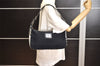 Authentic BURBERRY BLUE LABEL Check Shoulder Hand Bag Canvas Enamel Black 2132K