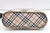 Authentic BURBERRY BLUE LABEL Check Shoulder Cross Bag Nylon Leather Beige 2134K