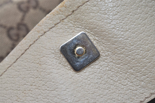 Authentic GUCCI Eclipse Shoulder Cross Bag GG Canvas Leather 120841 Brown 2135I