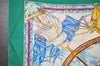 Authentic HERMES Carre 90 Scarf "vive le vent" Silk Green 2138I