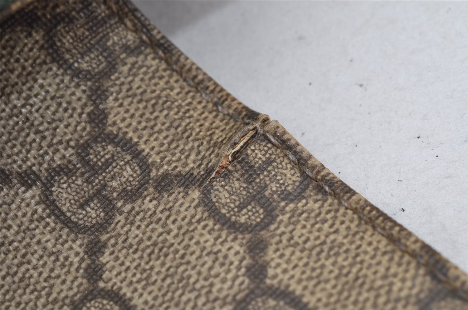 Authentic GUCCI Shoulder Cross Body Bag GG PVC Leather 122373 Brown 2143I