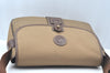 Authentic HUNTING WORLD Logo Shoulder Cross Body Bag Canvas Leather Brown 2143J