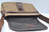 Authentic HUNTING WORLD Logo Shoulder Cross Body Bag Canvas Leather Brown 2143J