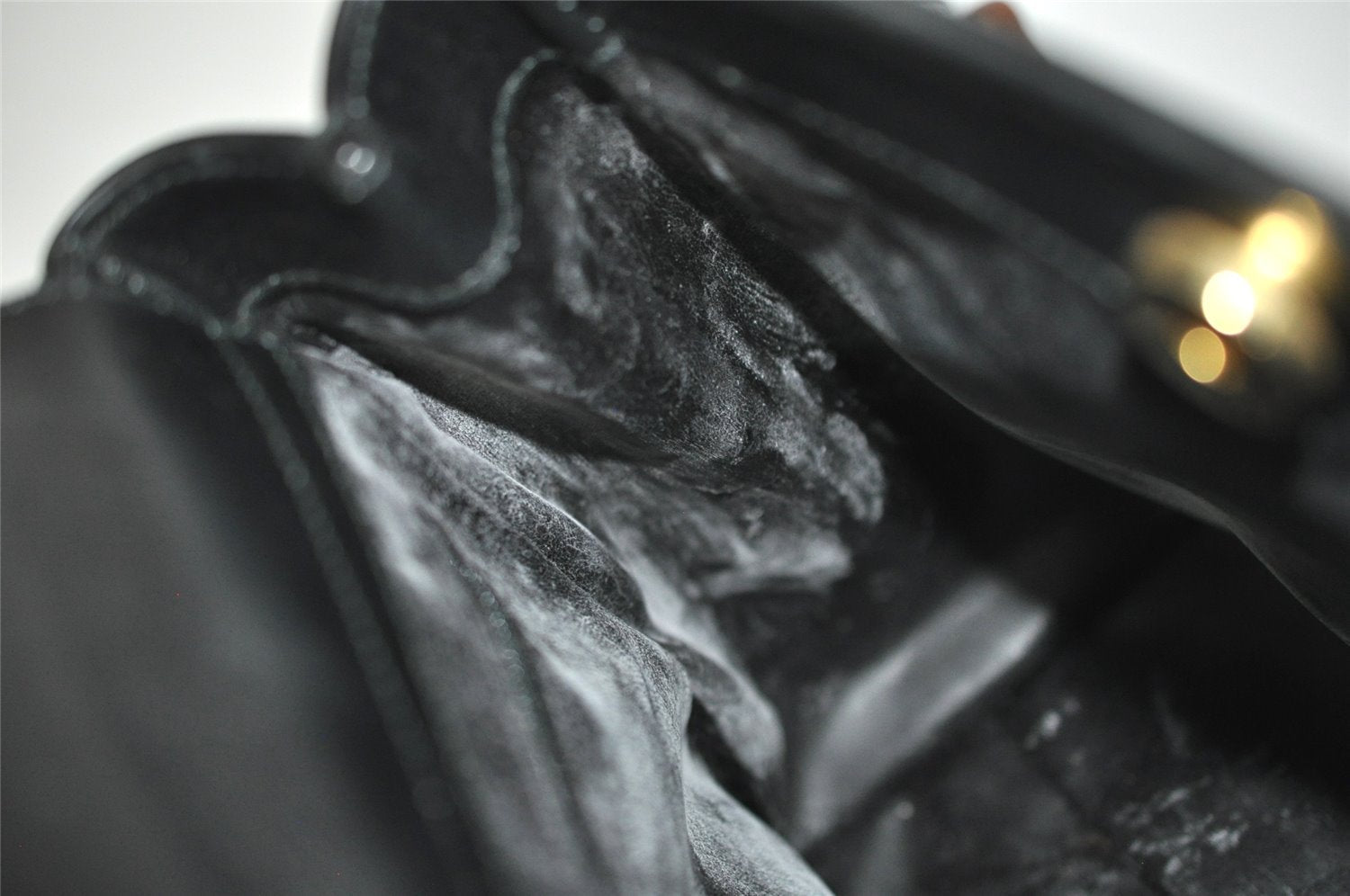 Authentic GUCCI Bamboo 2way Hand Shoulder Bag Purse Leather Black Junk 2144I