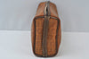 Authentic FENDI Vintage Zucchino Clutch Bag Purse PVC Leather Brown 2144J