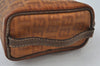 Authentic FENDI Vintage Zucchino Clutch Bag Purse PVC Leather Brown 2144J