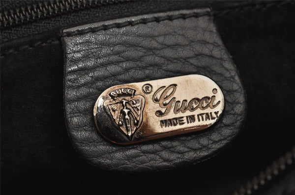 Authentic GUCCI Leather Shoulder Cross Body Bag Purse Black 2145I