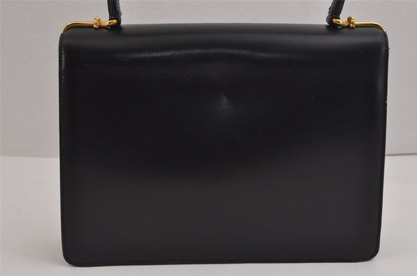 Authentic BALLY Vintage Leather Shoulder Hand Bag Purse Black 2145J