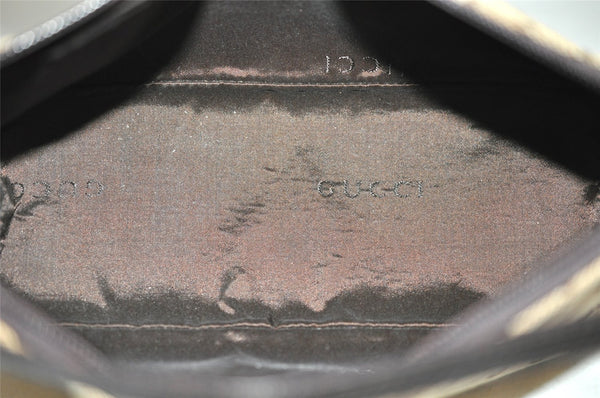 Authentic GUCCI Hand Bag Pouch Purse GG Canvas Leather 0391103 Brown 2146I