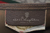 Authentic GUCCI Web Sherry Line Shoulder Tote Bag GG PVC Leather Brown 2147I