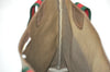 Authentic GUCCI Web Sherry Line Shoulder Tote Bag GG PVC Leather Brown 2147I