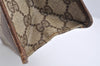 Authentic GUCCI Vintage Clutch Hand Bag Purse GG PVC Leather Brown 2149I