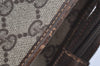 Authentic GUCCI Vintage Clutch Hand Bag Purse GG PVC Leather Brown 2149I