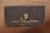 Authentic GUCCI Vintage Clutch Hand Bag Purse GG PVC Leather Brown 2149I