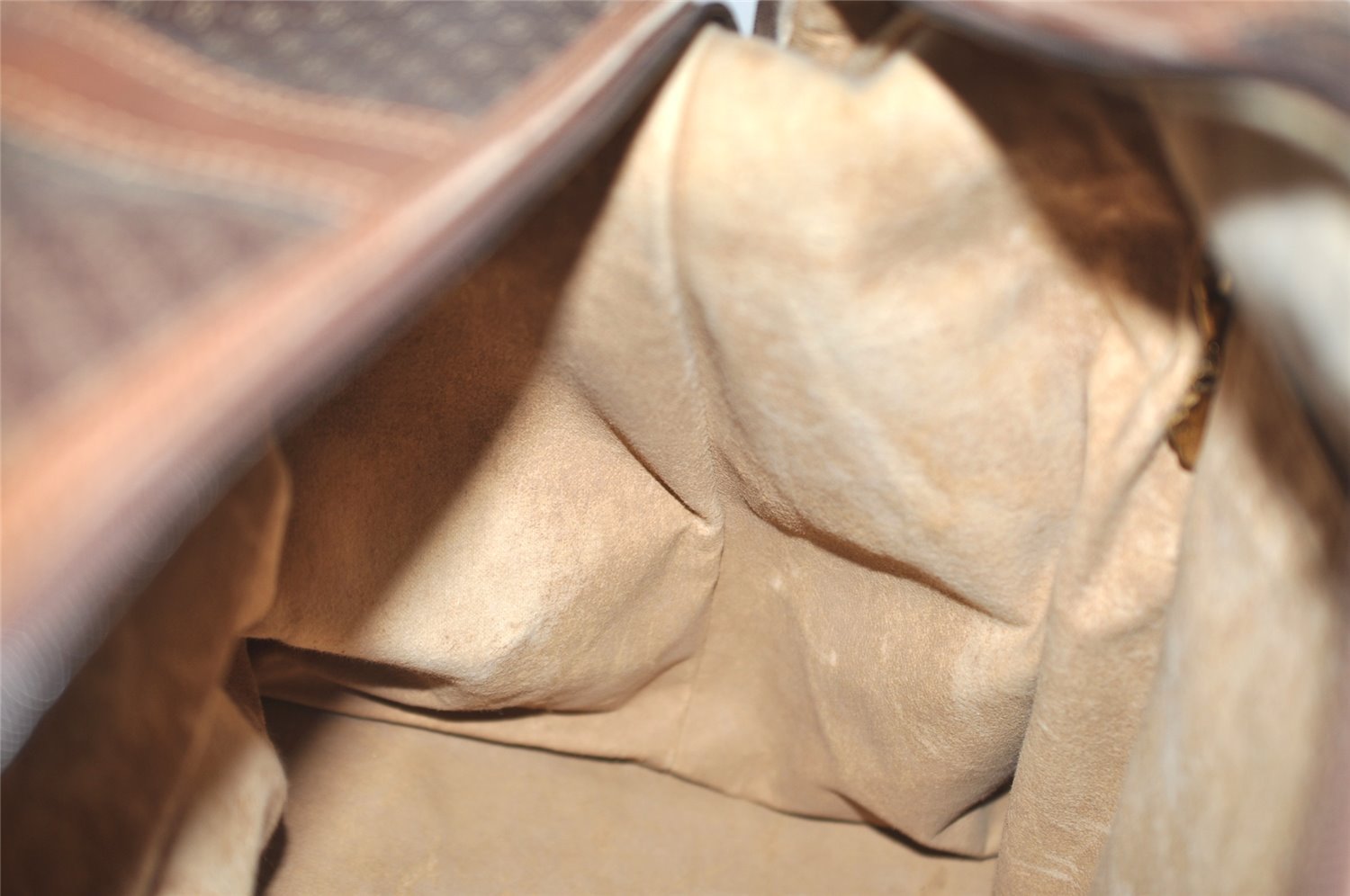 Authentic GUCCI Vintage Micro GG PVC Leather Travel Boston Hand Bag Brown 2151I