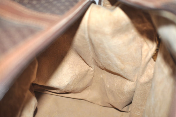 Authentic GUCCI Vintage Micro GG PVC Leather Travel Boston Hand Bag Brown 2151I