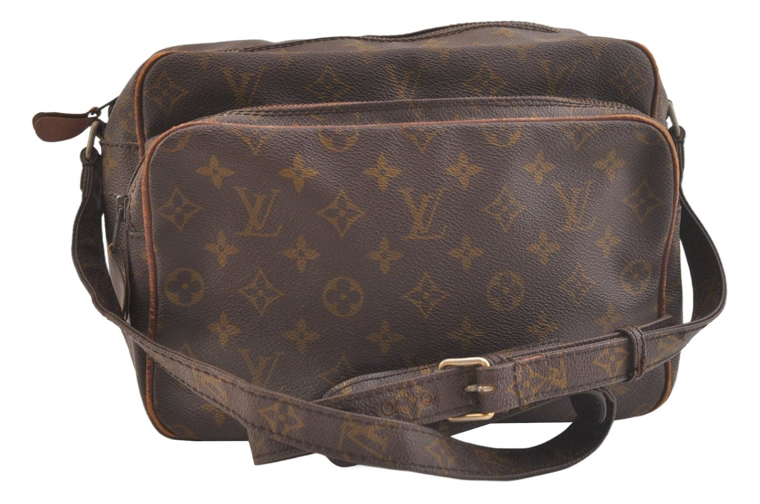 Authentic Louis Vuitton Monogram Nile Shoulder Cross Body Bag Old Model LV 2151K