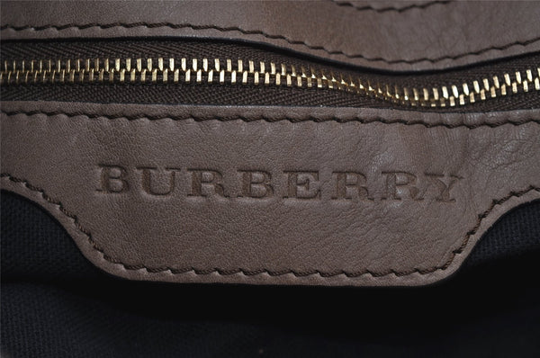 Authentic BURBERRY Nova Check Vintage Shoulder Bag Canvas Leather Beige 2154I